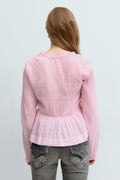 Y lace blouse - Pink lady