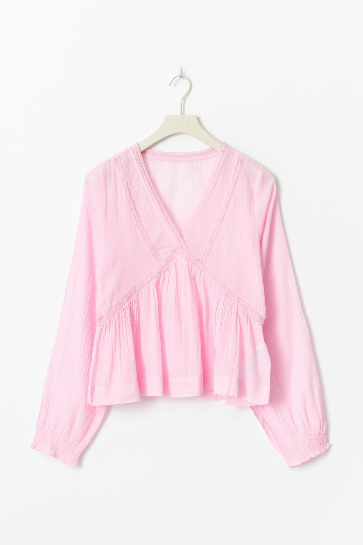 Y lace blouse - Pink lady