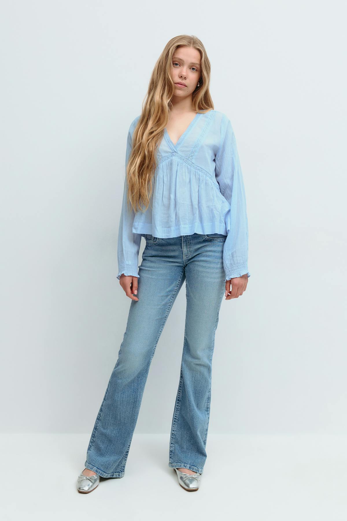 Y lace blouse - Bleu