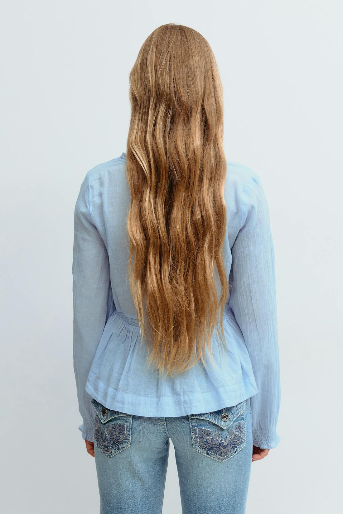 Y lace blouse - Bleu