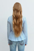 Y lace blouse - Bleu