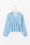 Y lace blouse - Bleu