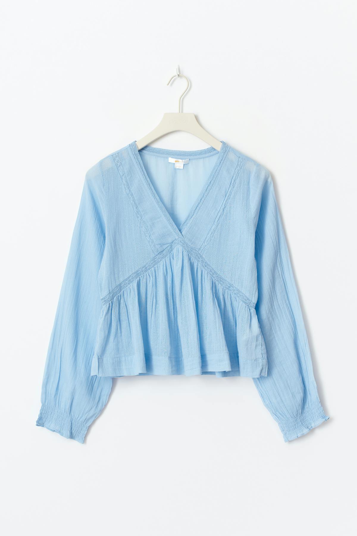 Y lace blouse - Bleu