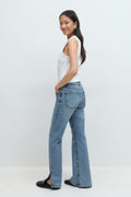 Slit jeans - Mid blue