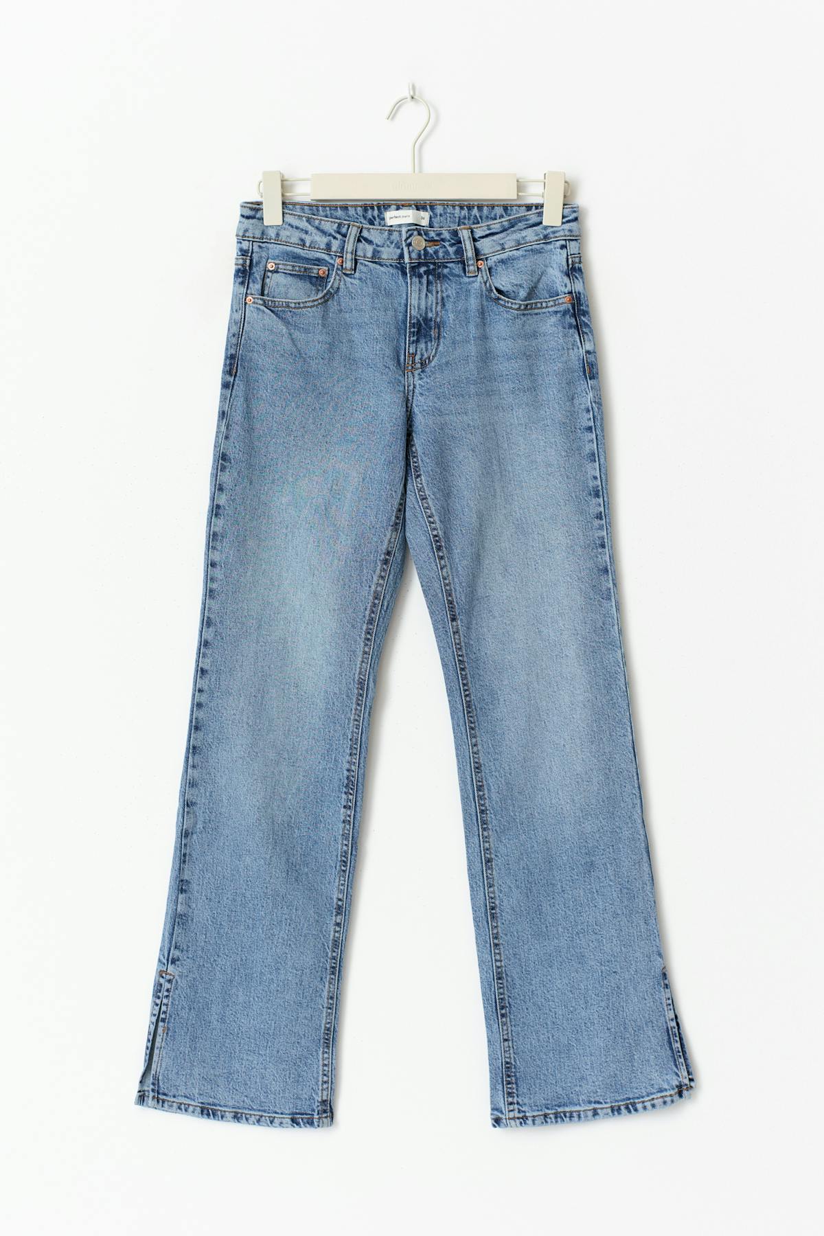 Slit jeans - Mid blue