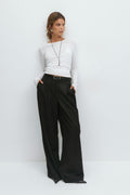 High waist wide trousers - Noir