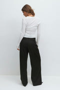 High waist wide trousers - Noir