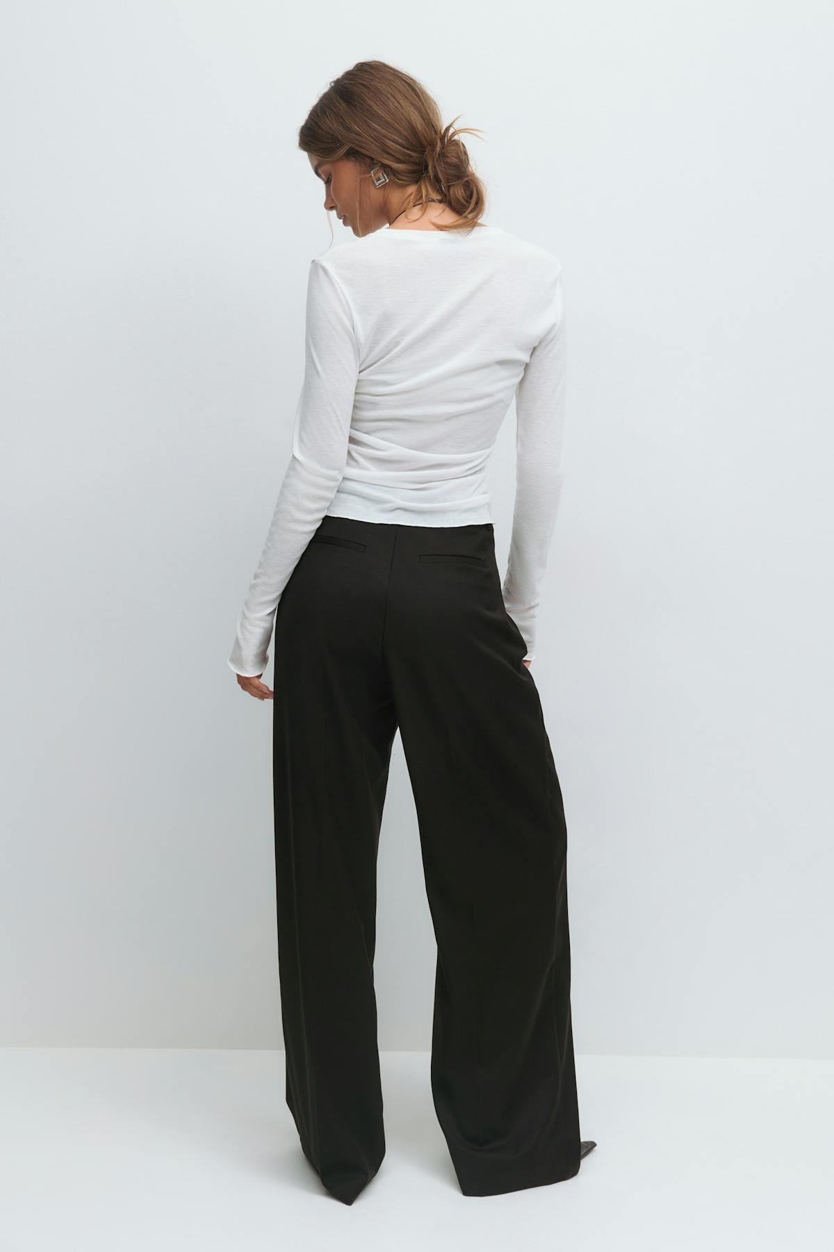 High waist wide trousers - Noir