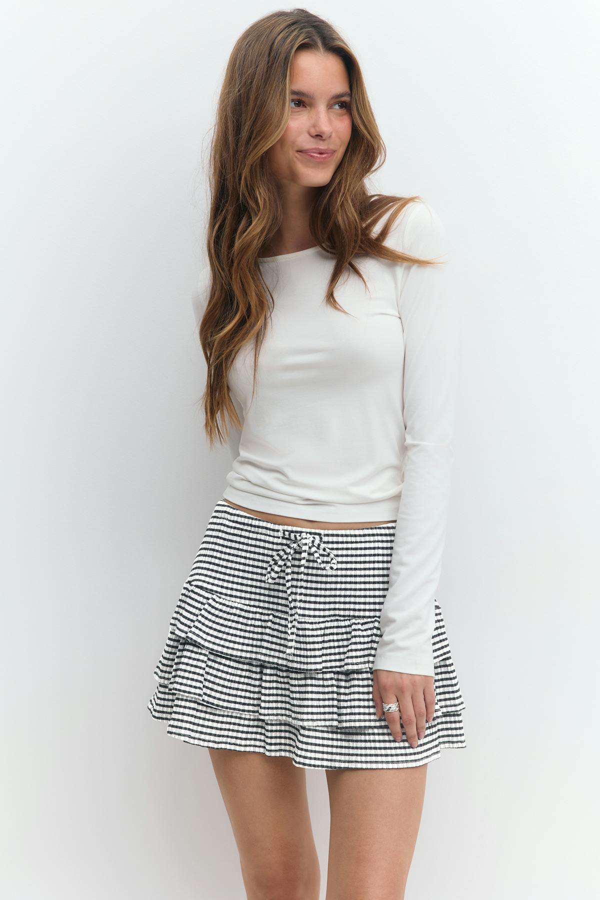 Mini frill skirt - Peacoat