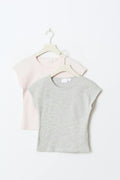 2-pack y basic tight top - White/navy
