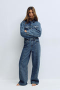 Wide front seam jeans - Scandi blue