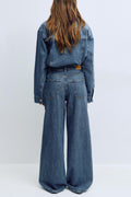 Wide front seam jeans - Scandi blue