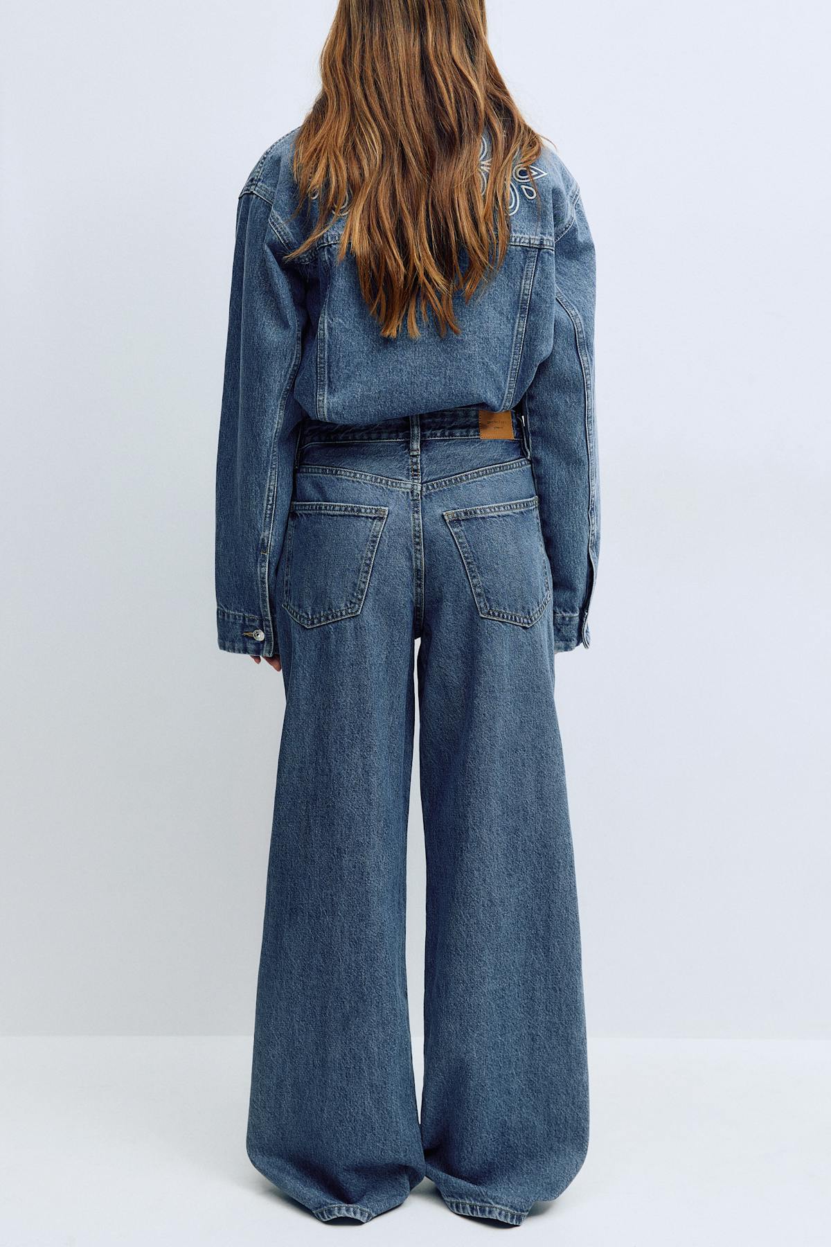 Wide front seam jeans - Scandi blue