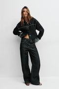 Wide front seam jeans - Scandi blue