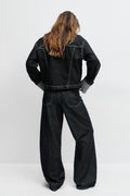 Wide front seam jeans - Scandi blue