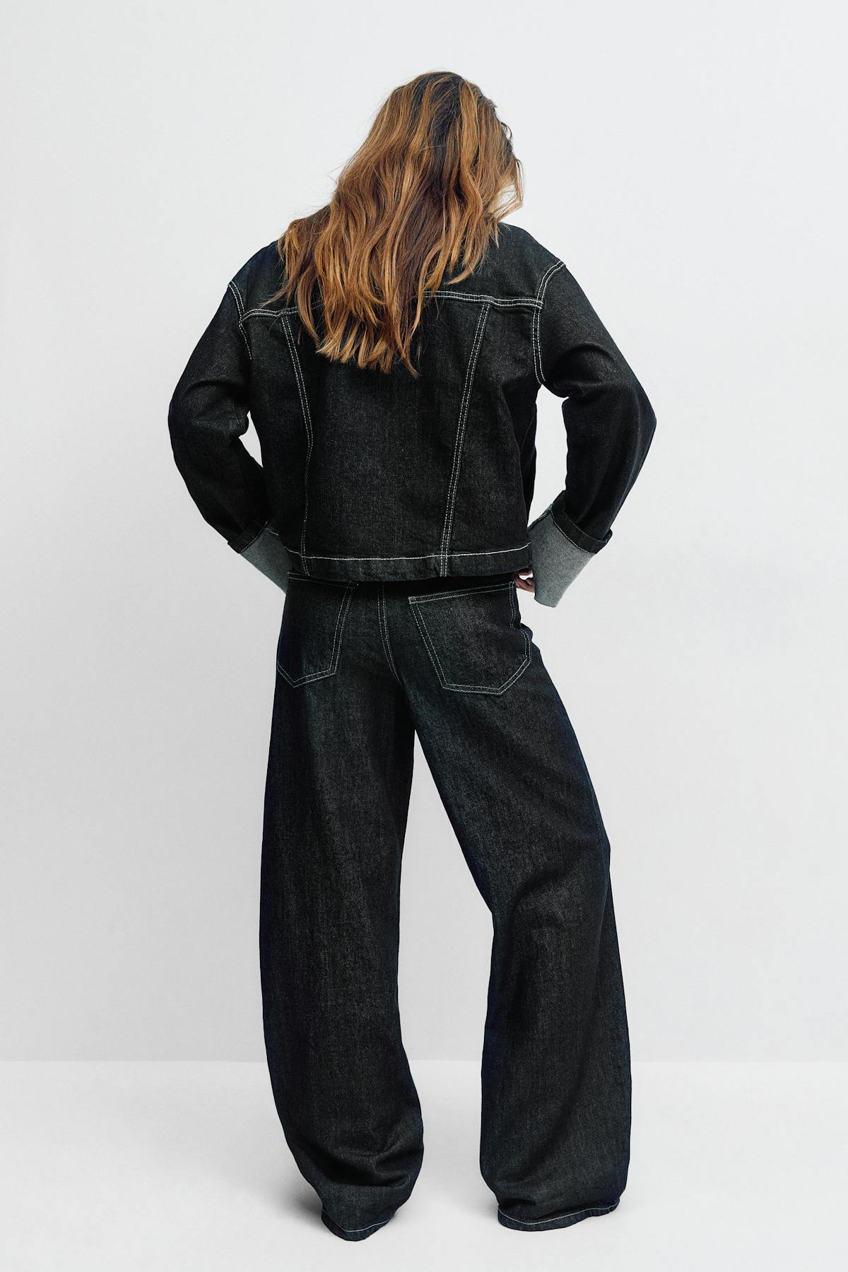 Wide front seam jeans - Scandi blue