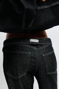 Wide front seam jeans - Black rinse