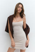 Basic mini slip dress - Moonbeam
