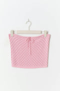 Knitted crochet tube top - Rose