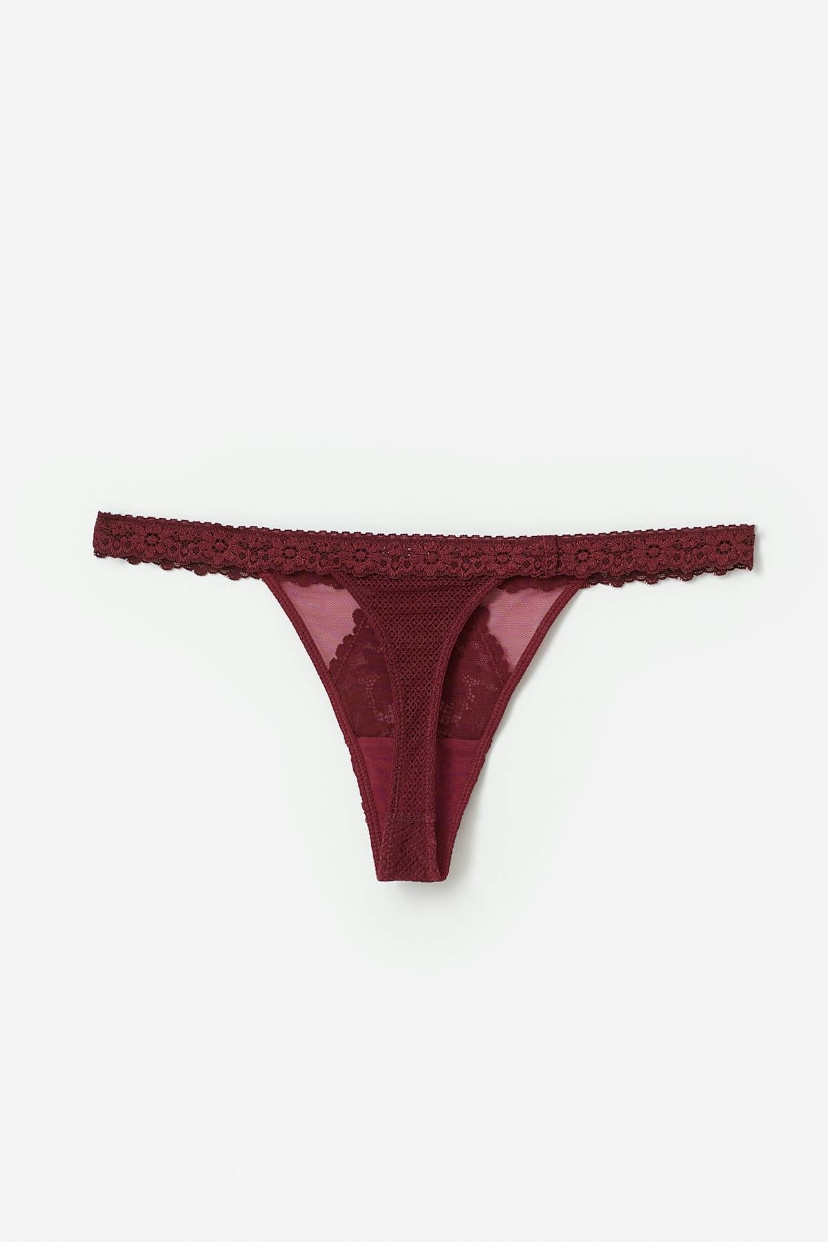 2-pack lace thong - Black/khaki g