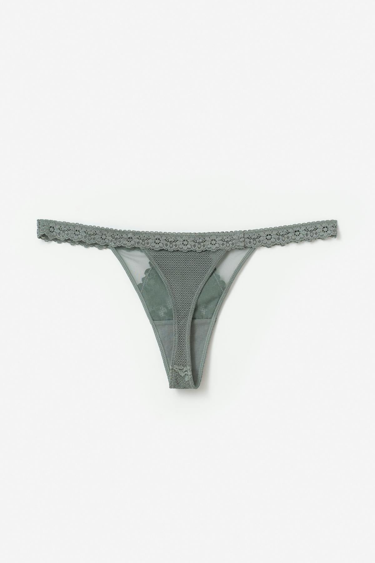 2-pack lace thong - Brown/pink