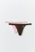 2-pack lace thong - Blanc