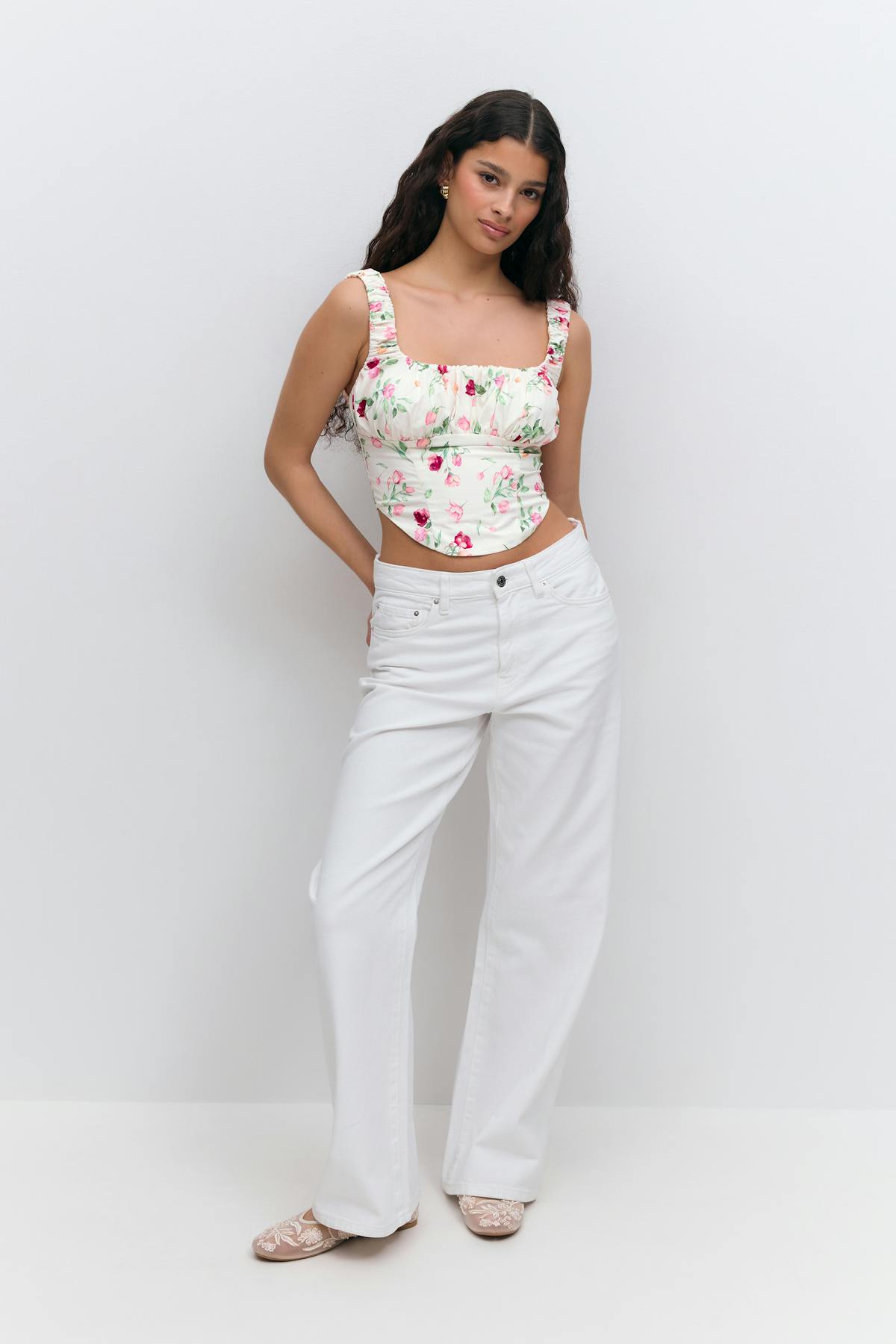 corset top - Flower aop