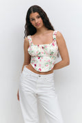 corset top - Flower aop