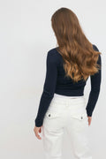 Wrap top - Navy blazer