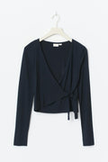 Wrap top - Navy blazer