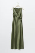 Satin dress - Kaki