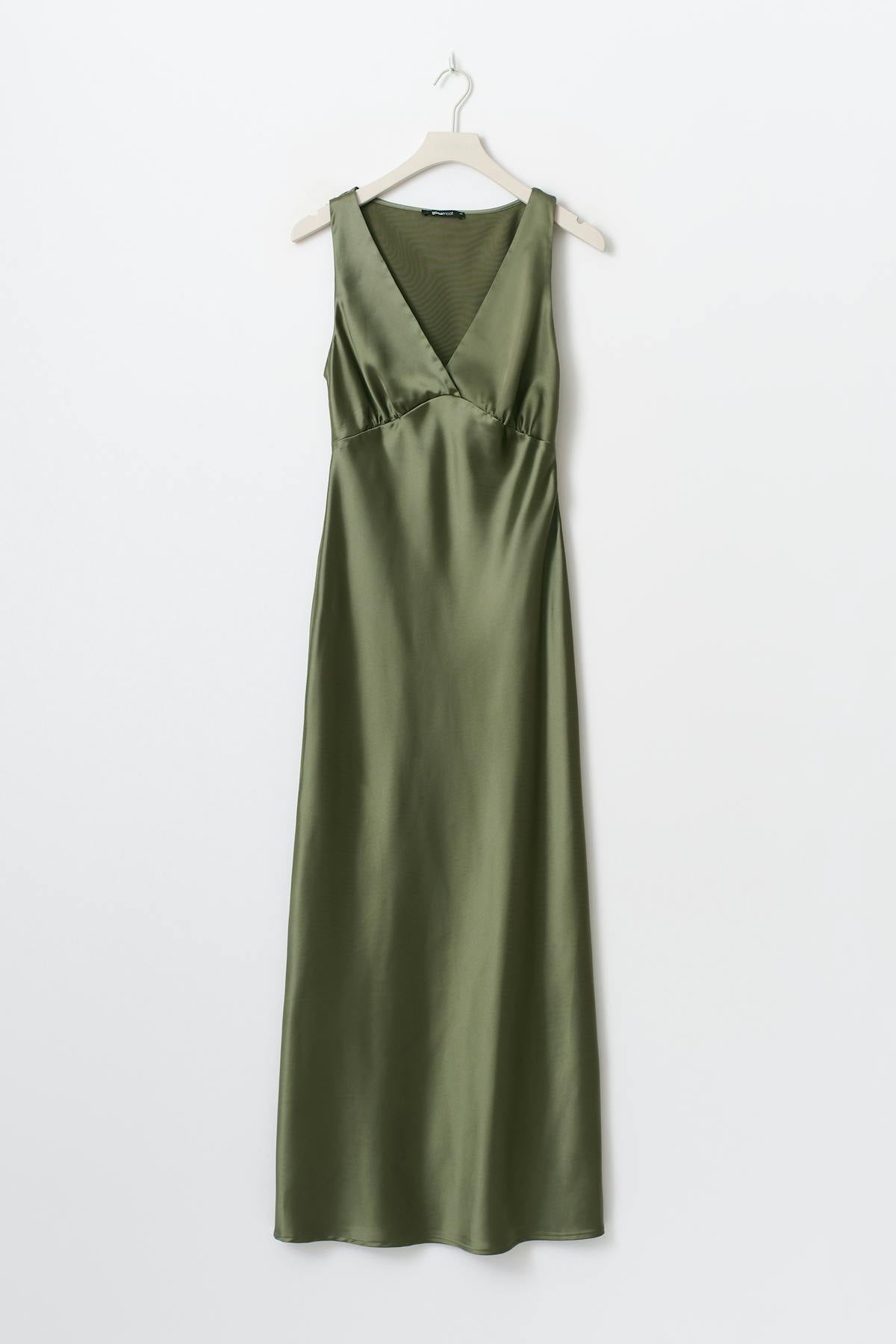 Satin dress - Kaki