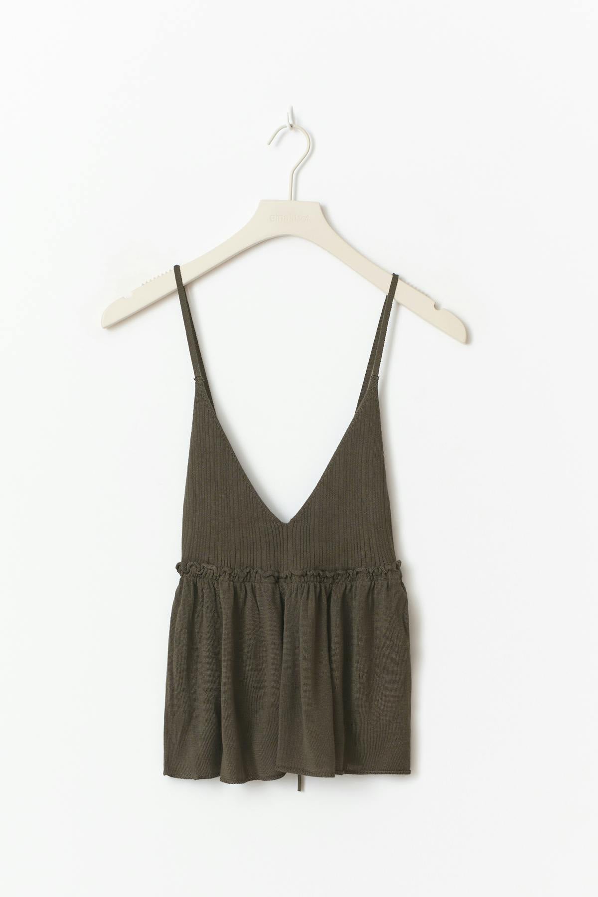 Knitted singlet - Brown melange