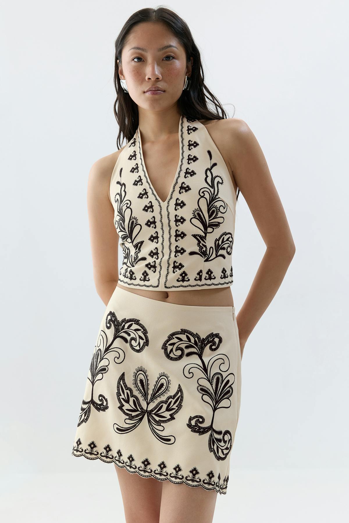 Embroidery top - Blanc cassé