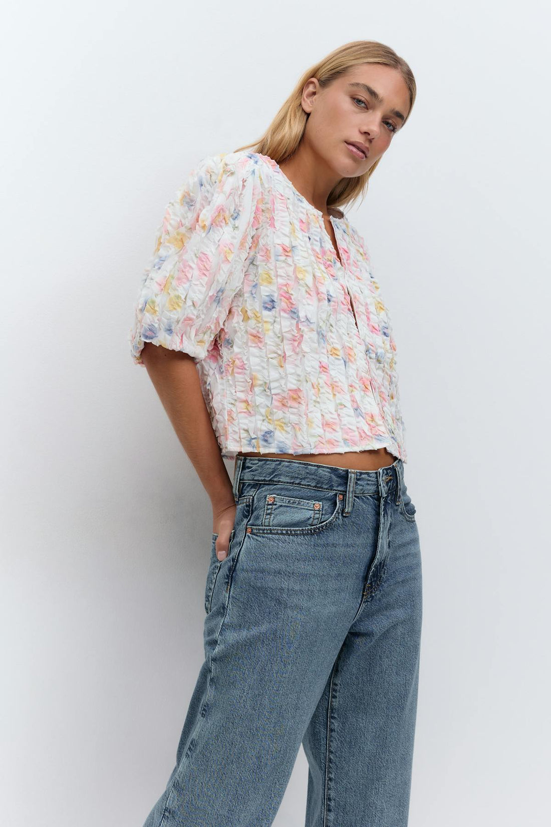 Structured top - Flower aop