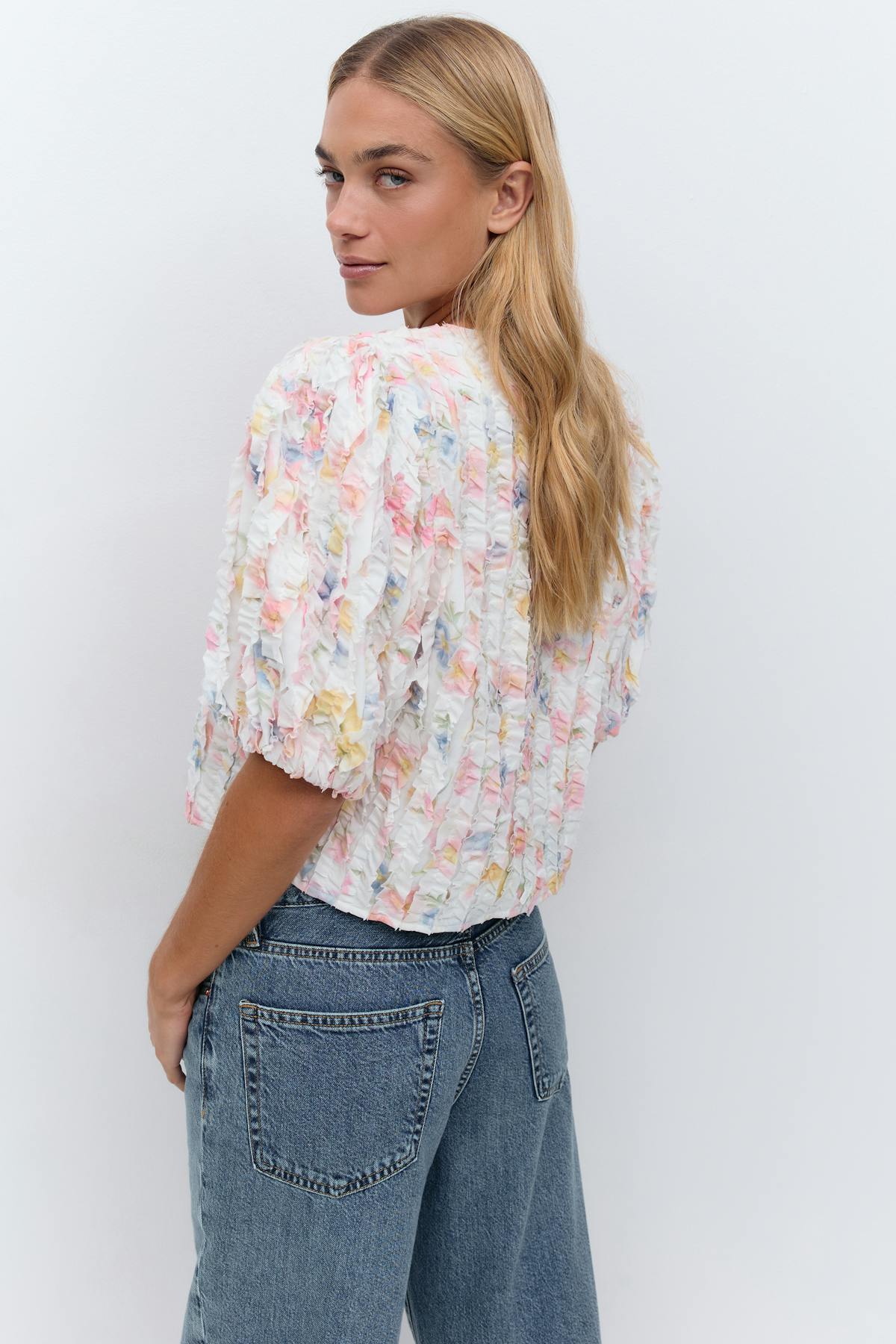 Structured top - Flower aop