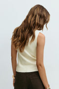 Knitted button down vest - Gardenia