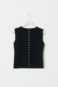 Knitted button down vest - Noir