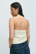 Knitted halterneck vest - Gardenia