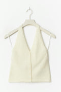 Knitted halterneck vest - Gardenia