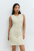 Knitted short vest dress - Raw white
