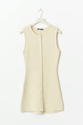 Knitted short vest dress - Raw white