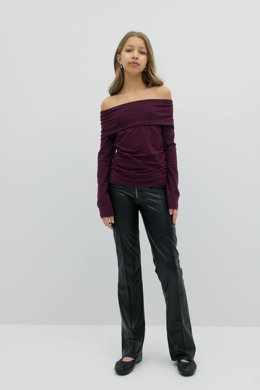 Y bootcut pu trousers - Noir