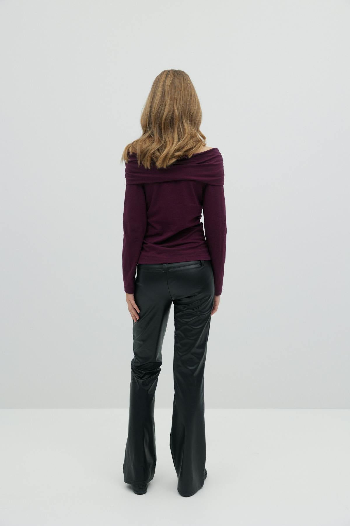 Y bootcut pu trousers - Noir