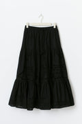 Broderie maxi skirt - Noir