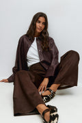Pu shirt - Marron