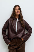Pu shirt - Marron