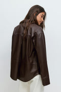 Pu shirt - Marron