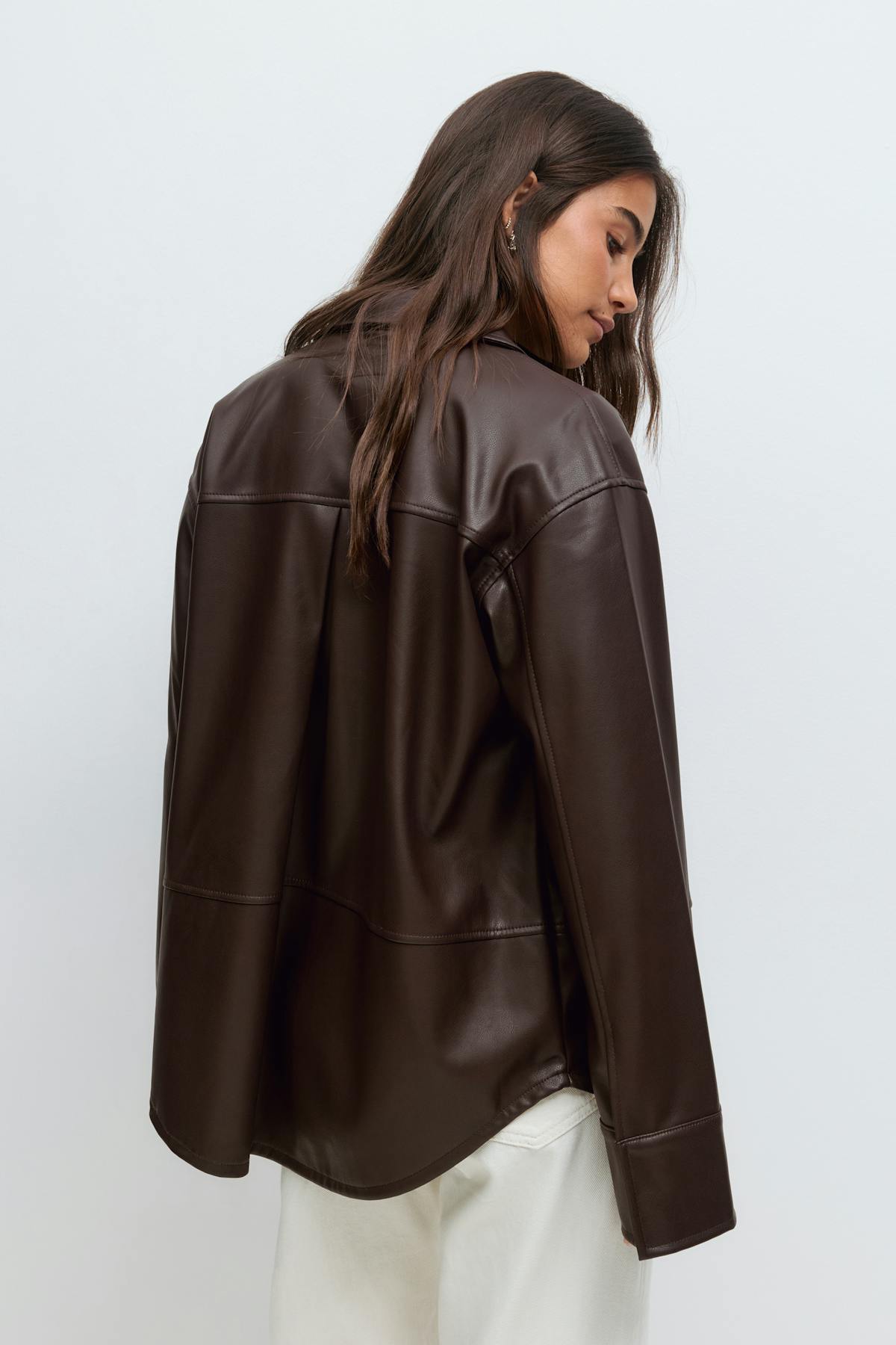 Pu shirt - Marron