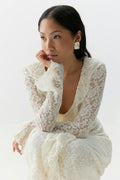 Frill maxi dress - Egret